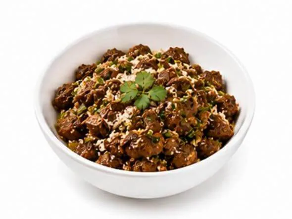 Beef Coconut Dry Fry crispy toasted coconut shards pepper